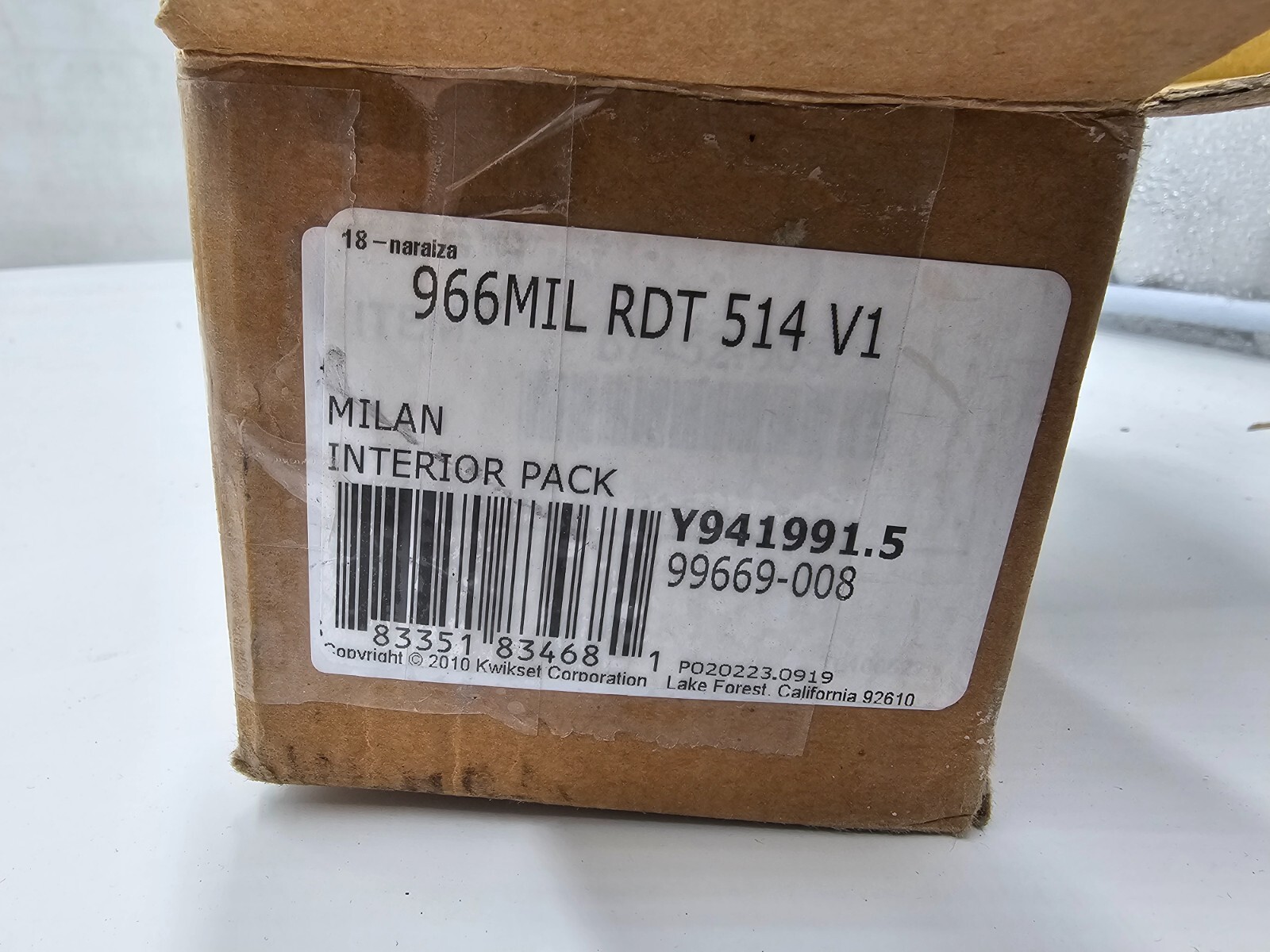 Kwikset Milan Handle Assembly Trim Lever 966MIL RDT 514 V1, Interior, Black gallery