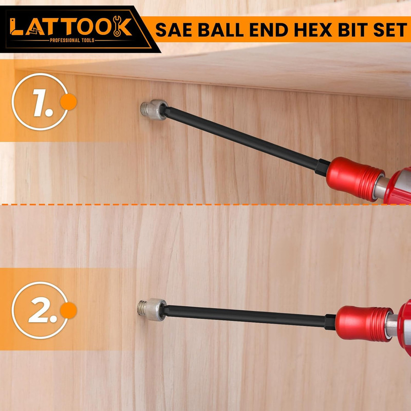 Ball End Hex Head Allen Drill Bit Set, 10PCS SAE 5/16” to 5/64” Ball End Hex B gallery