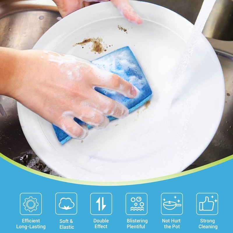 Sponges Kitchen, Non Scratch Scrub Sponges, 6Count, Sponges for Non Stick Cookwa gallery