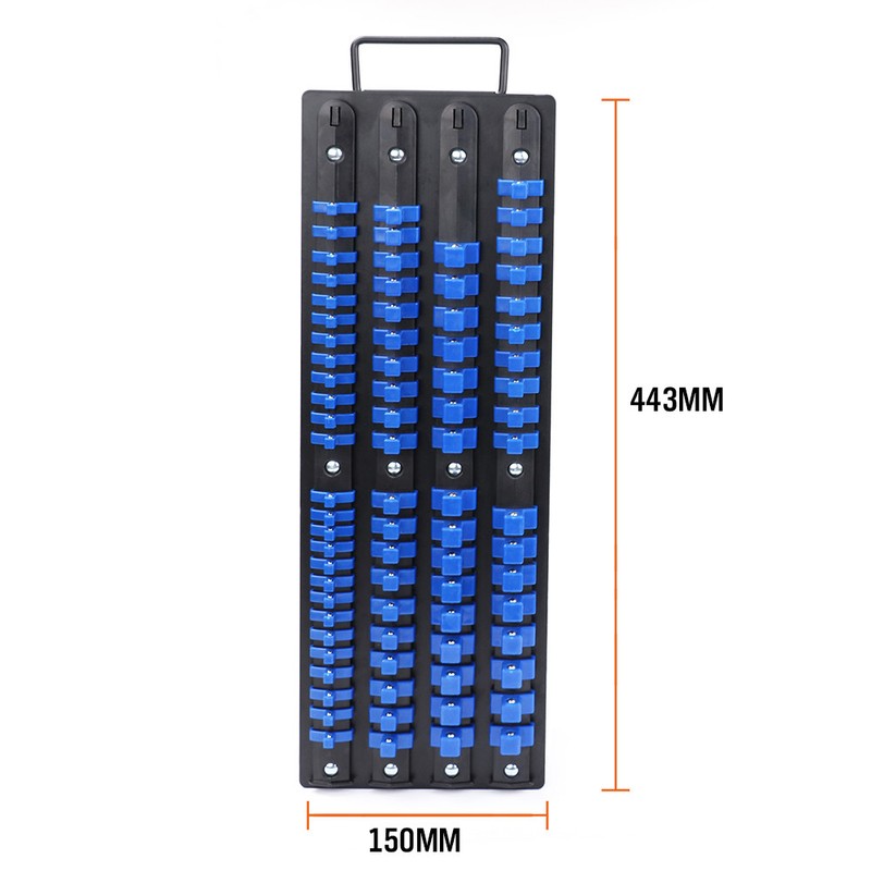 80 Socket Organizer Storage Rail Rack Holder Industrial ABS Mountable 1/4 3/81/2 gallery