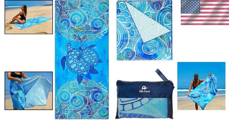 Quick Drying Sea Turtle Microfiber Beach Towel 78x35in - Lightweight & Stylish gallery