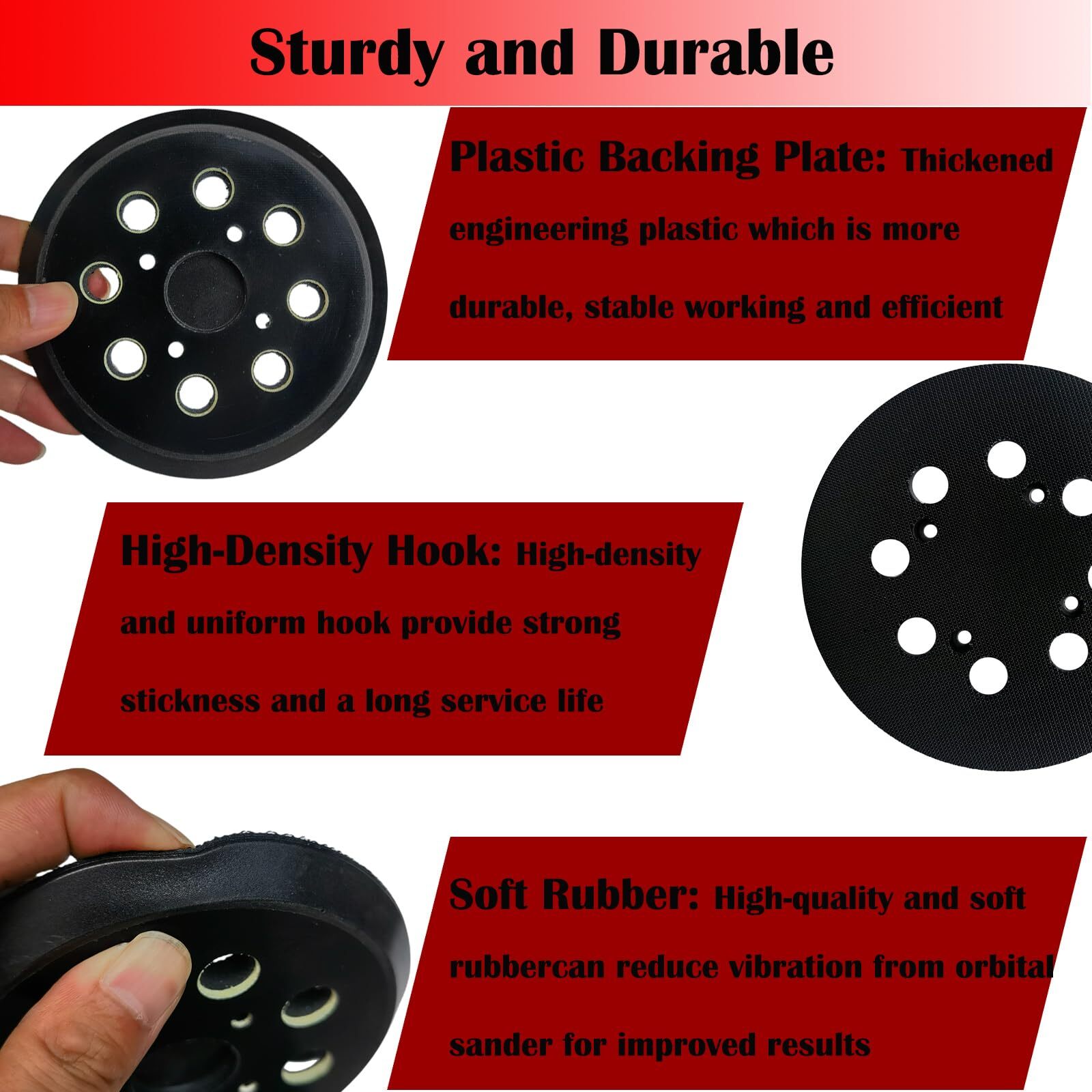 2 Pack 5 Inch 8 Hole Hook and Loop Sander Pad for Milwaukee 6021-21 6034-21 gallery