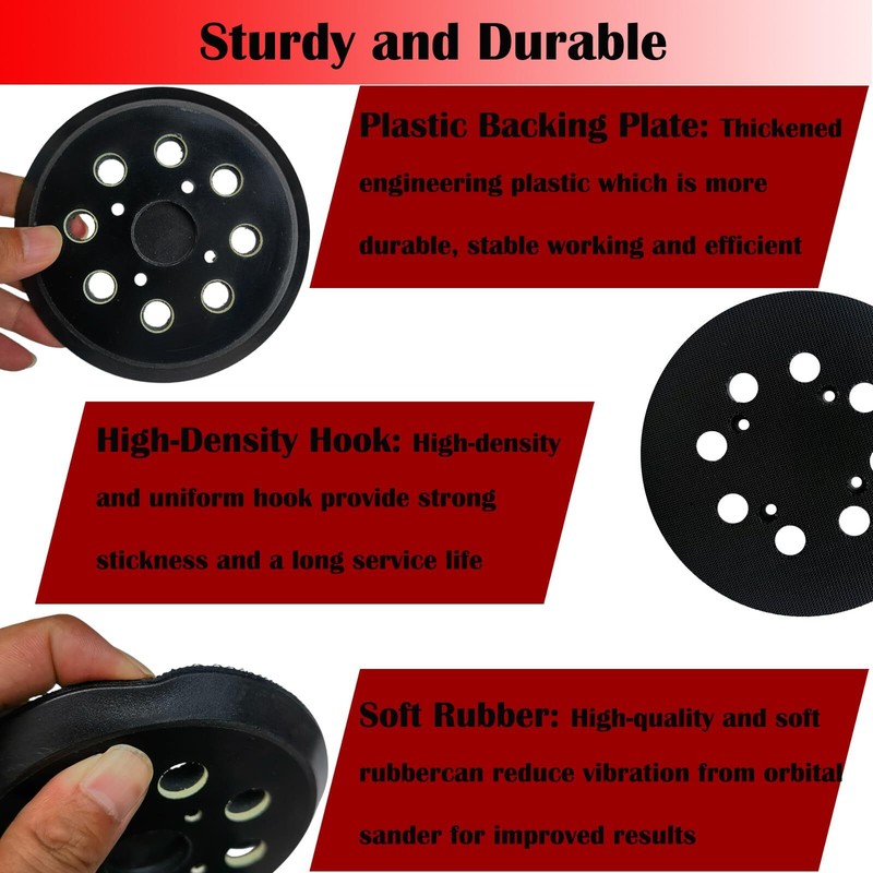 2 Pack 5 Inch 8 Hole Hook and Loop Sander Pad for Milwaukee 6021-21 6034-21 gallery