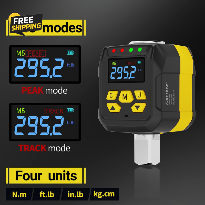 1/2" Digital Torque Adapter 15-295 Ft-Lb, ±2% Accuracy Electronic Torque Wrench gallery