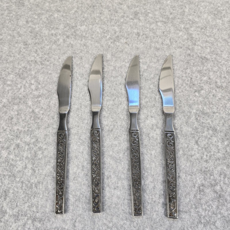 Riviera MONTEREY Scroll Pattern Stainless Black Accent Silverware Flatware U PIC gallery