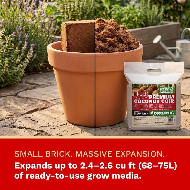 2 cu. ft. Coco Coir Compressed Premium Plant Growing Media 5 kg./11 lbs./72 Qt. gallery