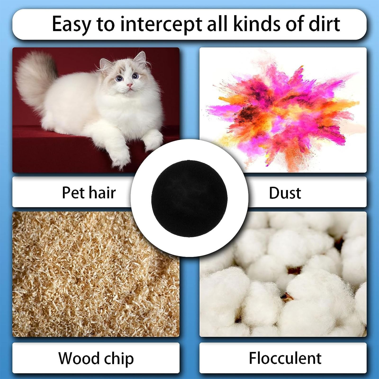 6x Pet Grooming Vacuum Hepa Filter Sponge Spare Part Accessory For P1 Vacuum ... gallery
