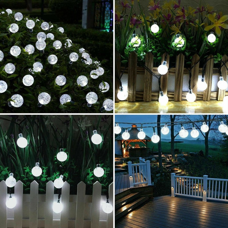 23Ft 50 LED Outdoor Solar Powered String Lights for Patio Yard Party Decor White gallery