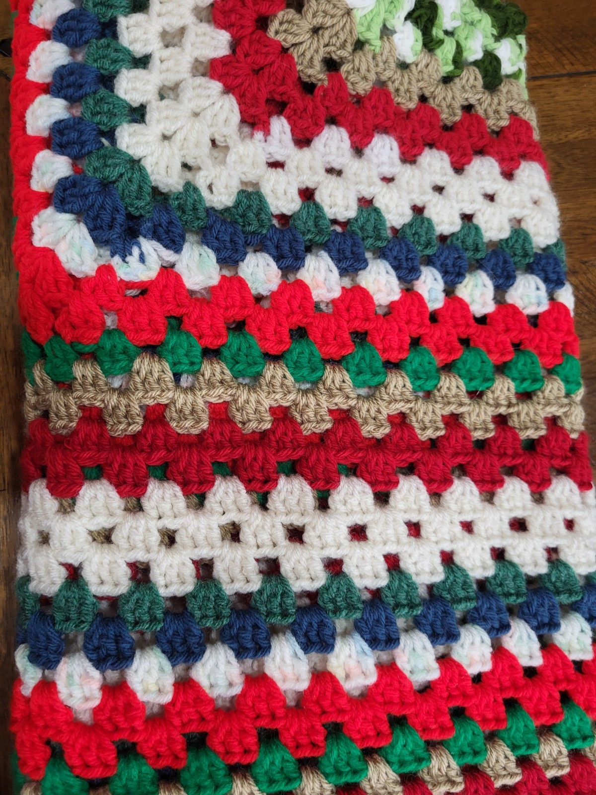 Handmade Crocheted Afghan Multicolored Lap Blanket 42”X 44” gallery
