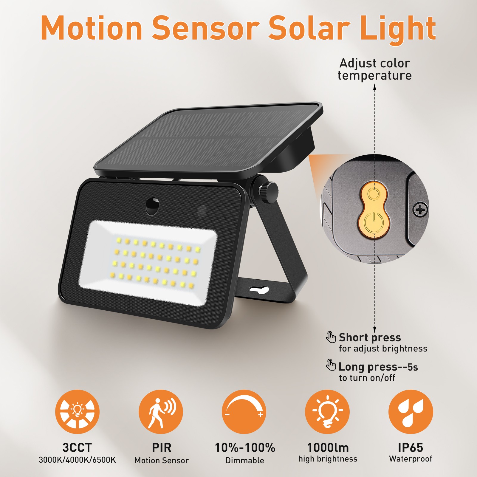 1000lm LED Solar Wall Lights PIR Motion Sensor Outdoor Garden Yard Flood Lights gallery