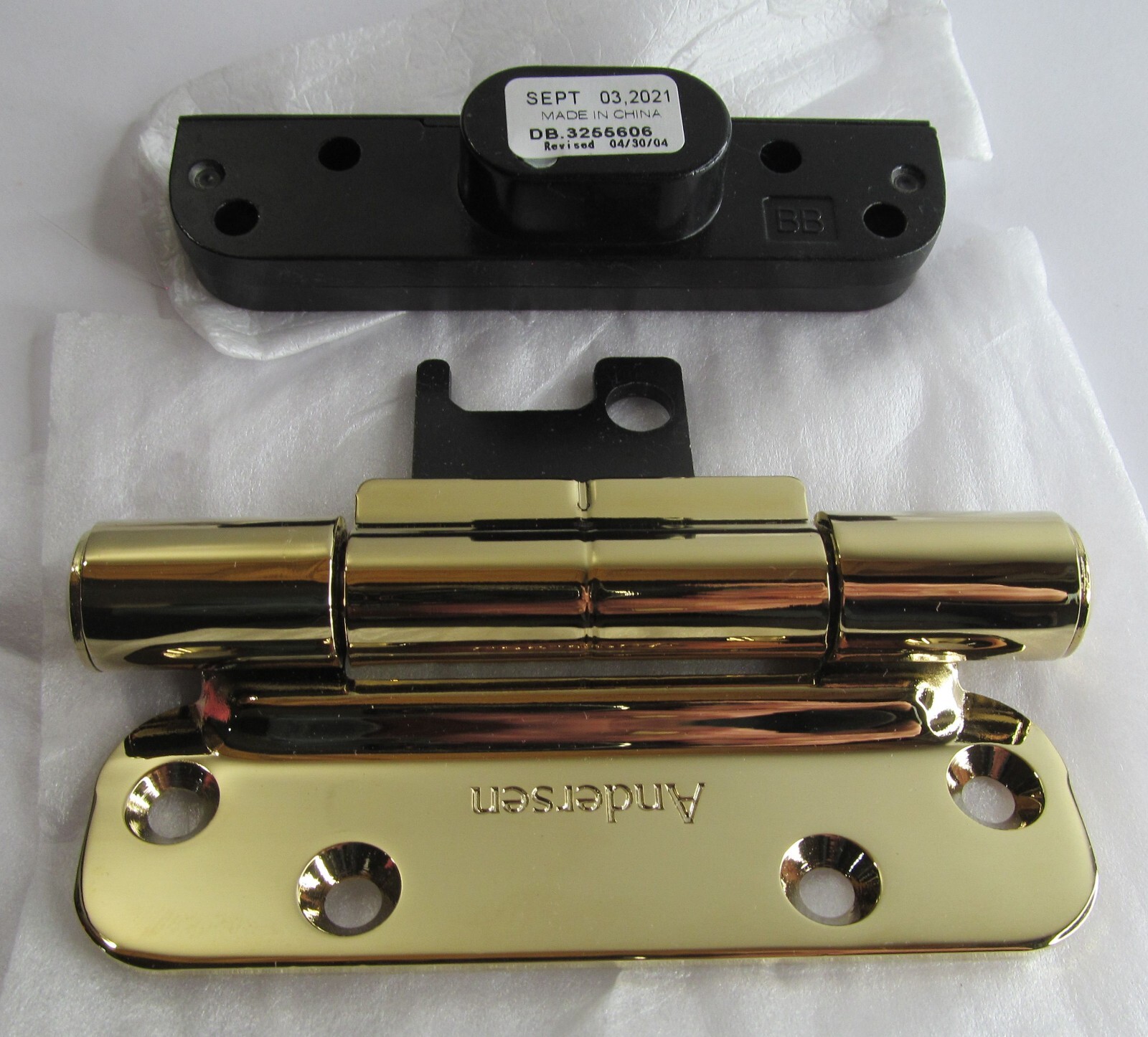 Andersen Bright Brass/ Bronze 400 Series Frenchwood Patio Door Hinge Left/ LH gallery