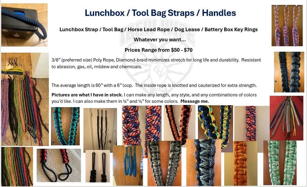 US Handmaid Braided/knotted Poly Rope Lunchbox/Tool bag/Bag/Luggage Handle/Strap gallery