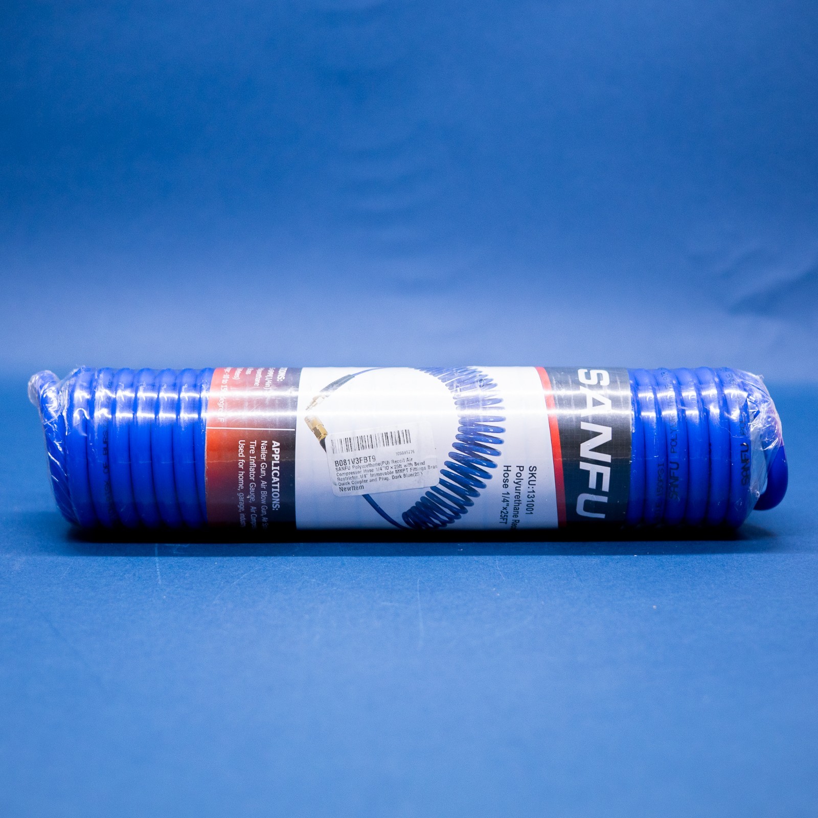 Polyurethane(PU) Recoil Air Compressor Hose 1/4"IDx25ft with Bend Restrictor gallery