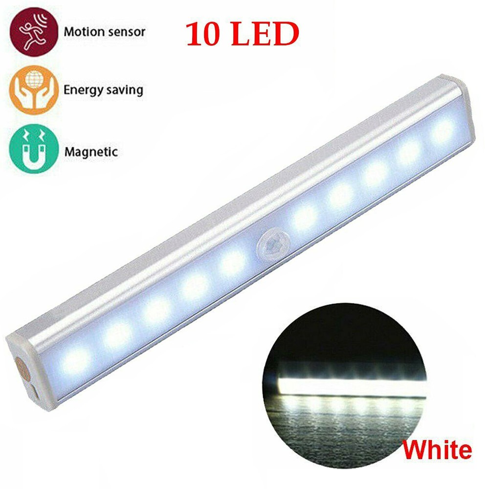 10LED Battery Powered Portable Motion Sensor Light Wireless Night Cabinet Closet