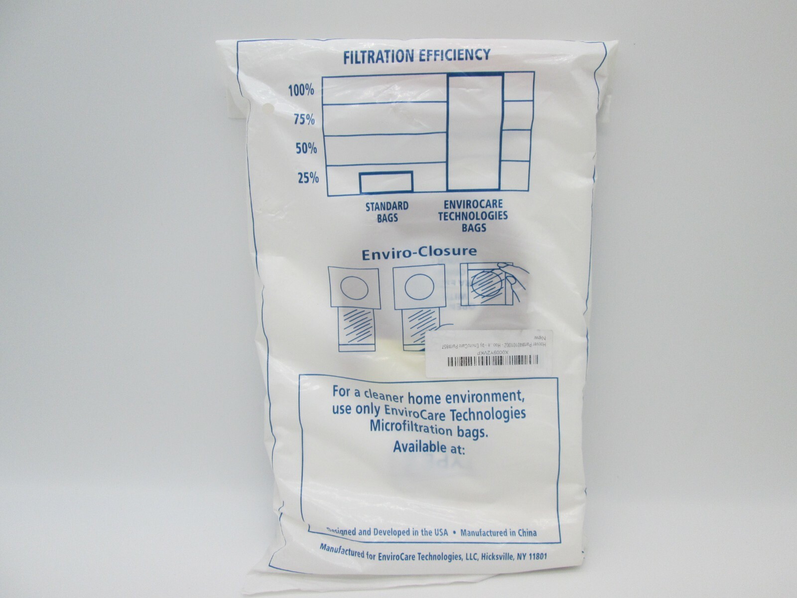 Enviro Care Technologies Micro Filtration Vacuum Bags Hoover Type Z 3 pack 857 gallery