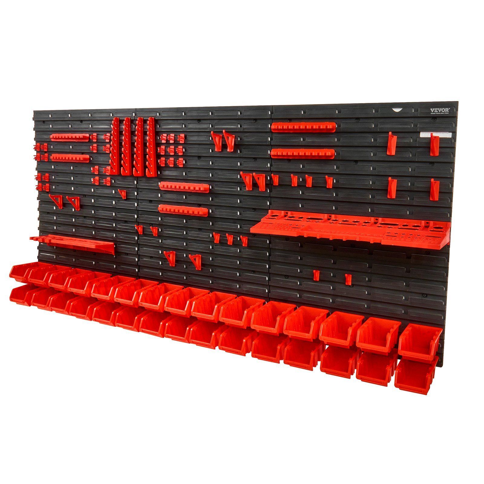 Wall Mounted Storage Bins, 30-Bin Parts Rack Organizer Garage Plastic Shop Tool gallery