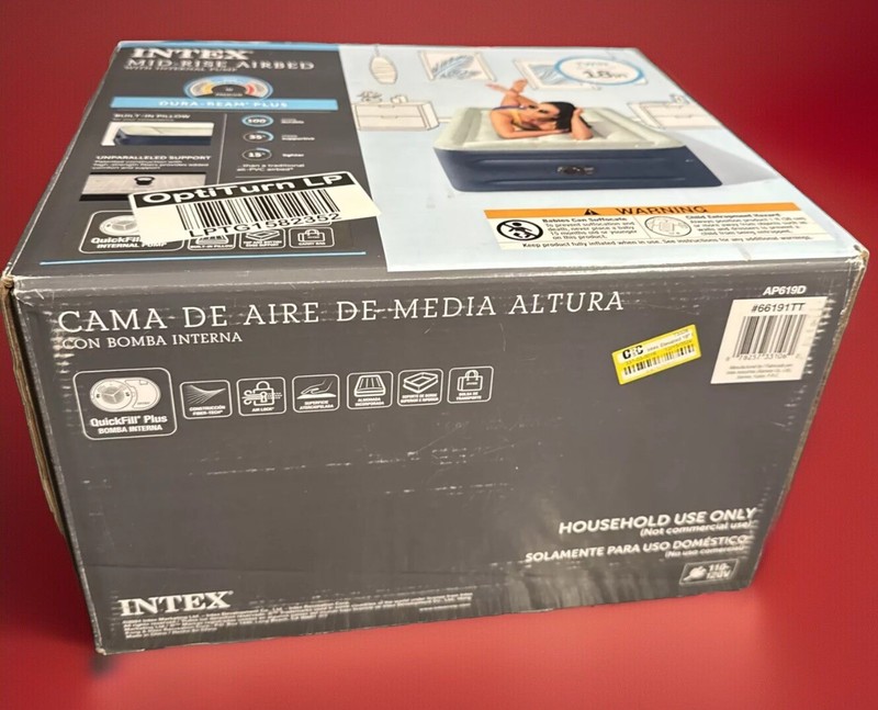 INTEX Air Mattress Twin Elevated 18" Pillow Rest with Internal Pump NEW sealed gallery
