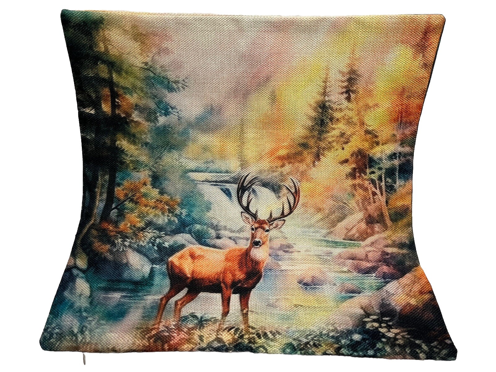 Deer Trees Nature Autumn Fall Double Sided Throw Pillow Cover Holiday Home Decor gallery