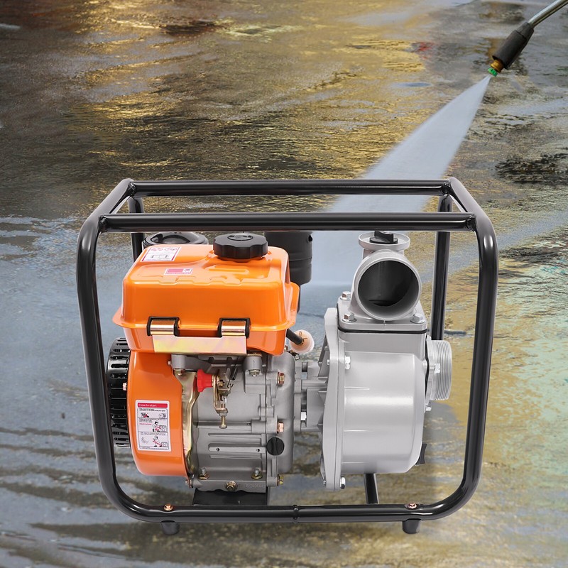 196CC Water Transfer Pump 3" 3HP Diesel Powered Water Pump with 25ft Pipe 40m3/h gallery