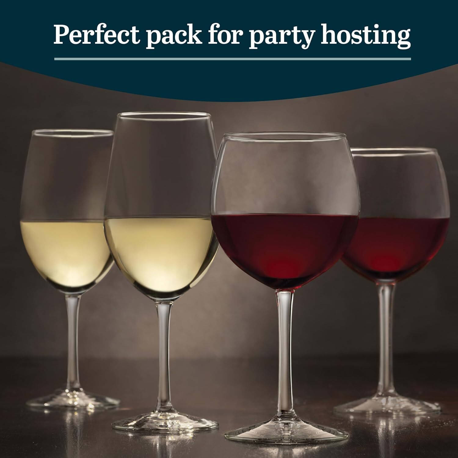 Wine Glass Set (12 pcs),Red and White Clear Wine Glasses,Lead Free Party Glasses gallery