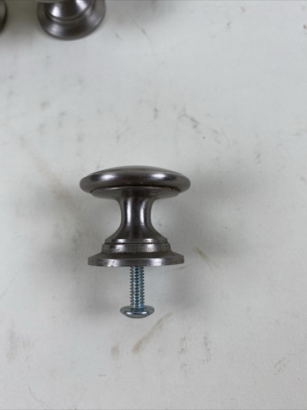 Round Brushed Nickel Silver Cabinet Drawer Knob Pull Handle - Lot of 24 gallery