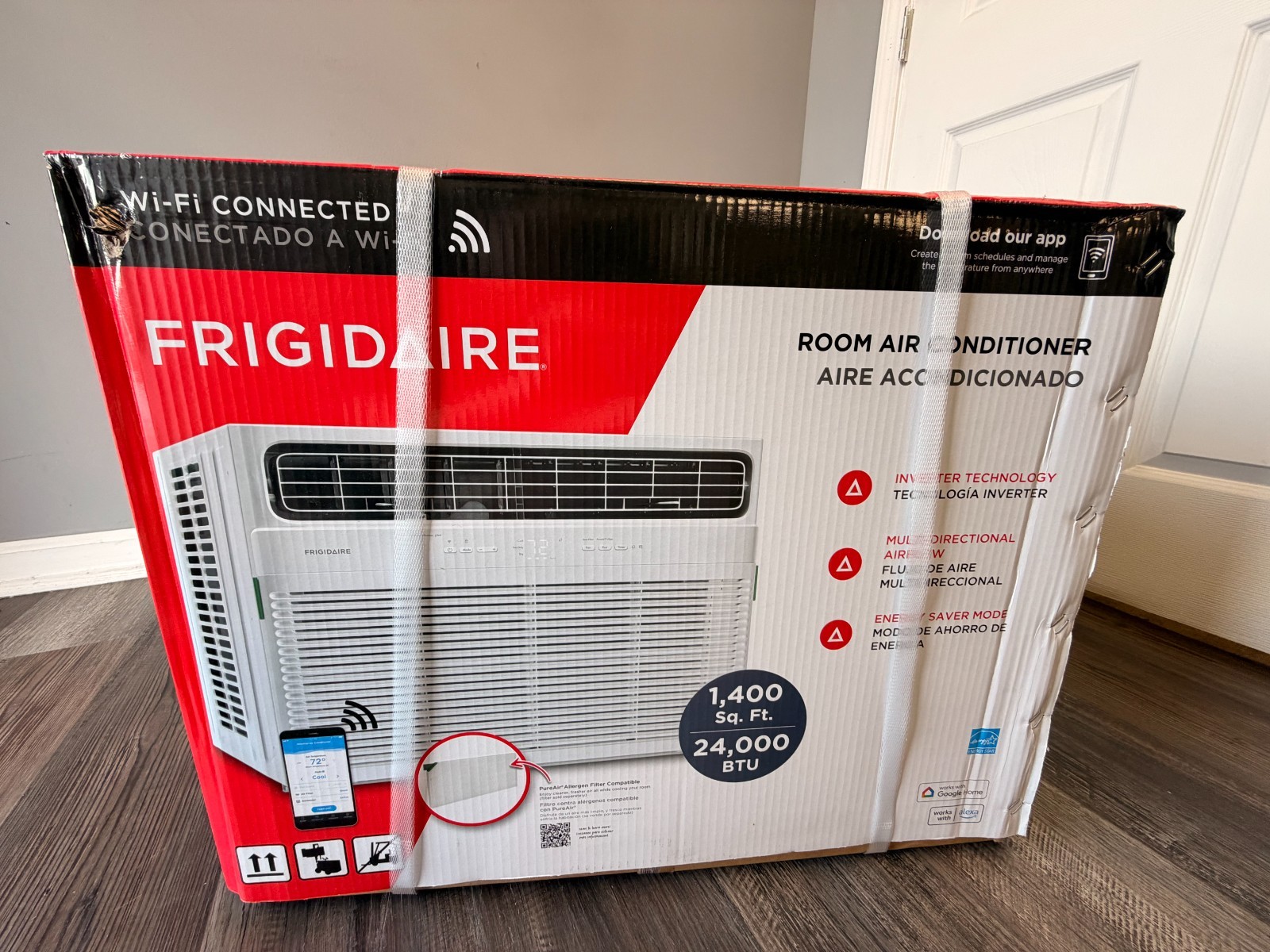 Frigidaire 24000 BTU 230V Inverter Window Air Conditioner Wi-Fi Cools 1400 Sq Ft gallery