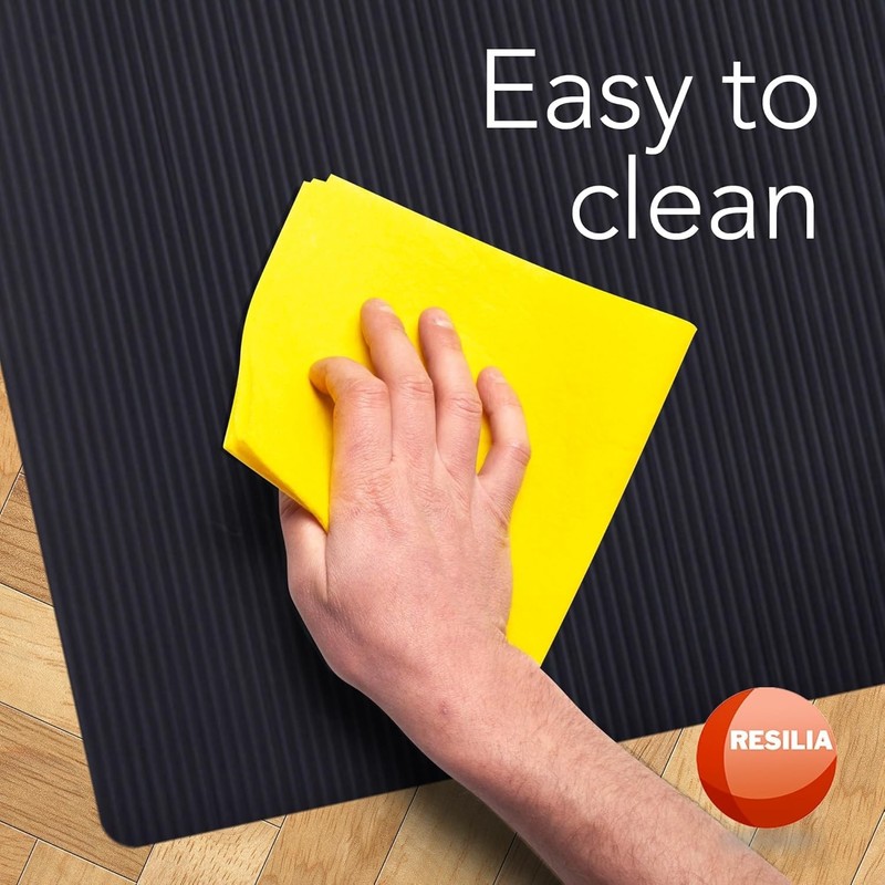 Black Plastic Floor Runner - Embossed Wide Rib Waterproof Vinyl, Heavy Duty P... gallery