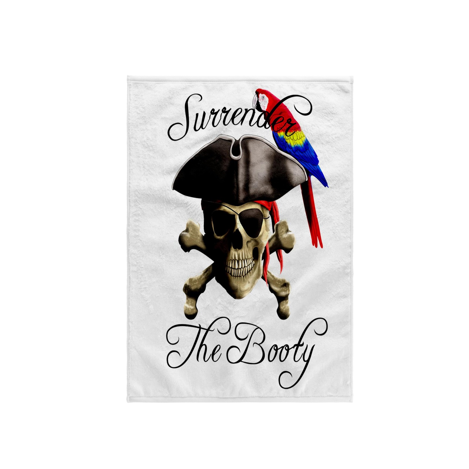 3dRose TowelFunny Pirate Quote, Surrender The Booty, and Jolly RogerPirate Skull gallery