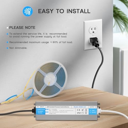 LED Driver 100 Watts Waterproof IP67 Power Supply 85V-265V AC to 12V DC 12V100W gallery