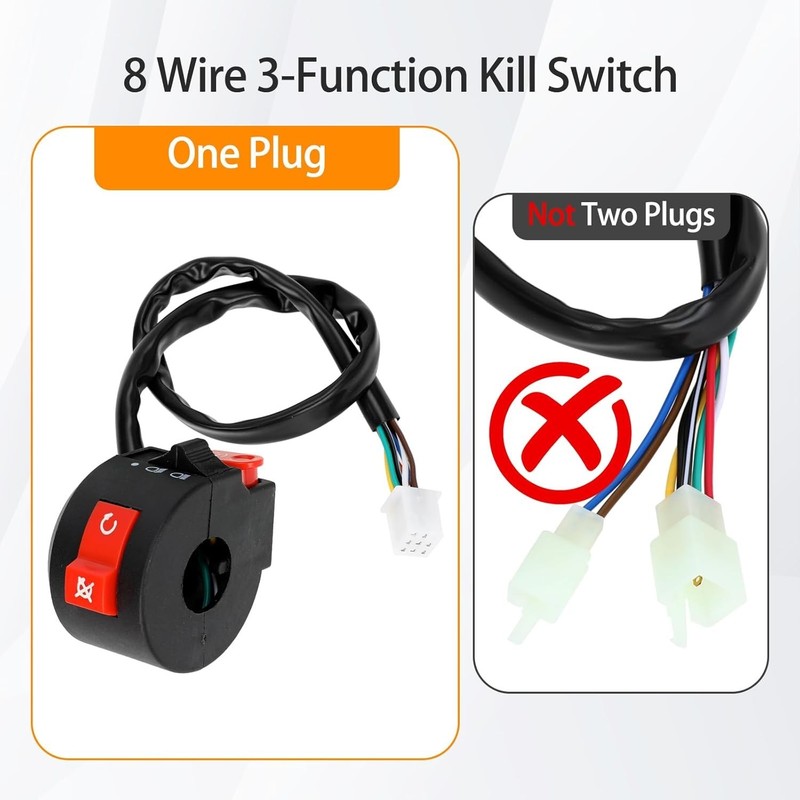 3-Function Left Starter Kill Light Switch for 50-125Cc Chinese ATVs gallery