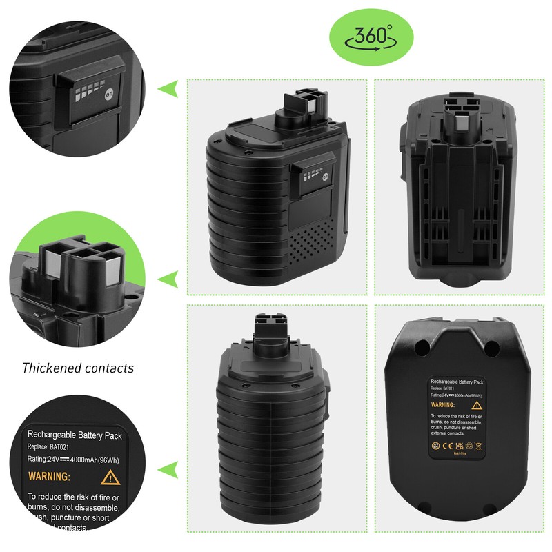 2Pcs 4Ah 24V Battery for Bosch BAT021 BAT020 BAT019 2607335082 2607335083 11225 gallery
