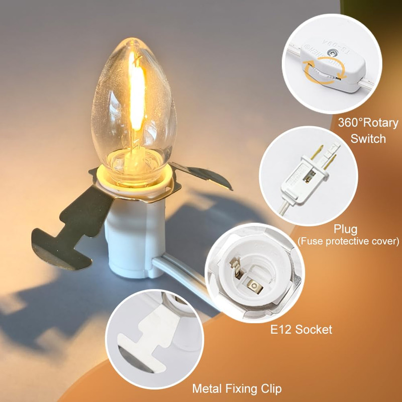 6FT Blow Mold Replacement Light Kit, C7 Clip Lights with One Bulb On/Off Switch gallery