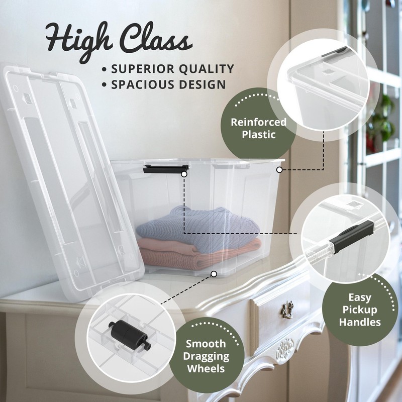 54 Quart Gasket Box, Stackable Storage Bin with Latching Lid, 6 Pack gallery
