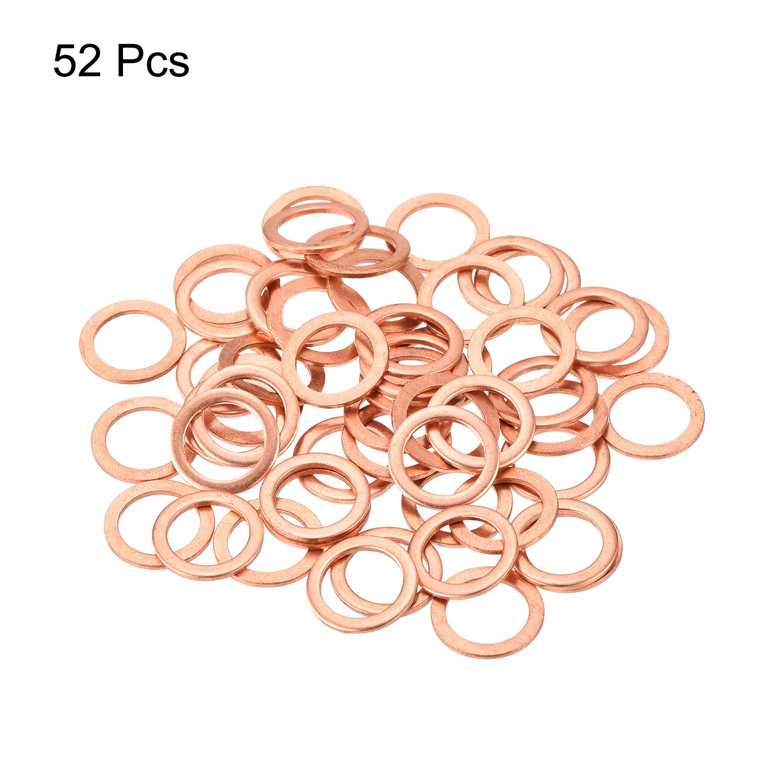 52 Pcs Flat Copper Washers 10x14x1mm Copper Flat Sealing Ring Washers gallery