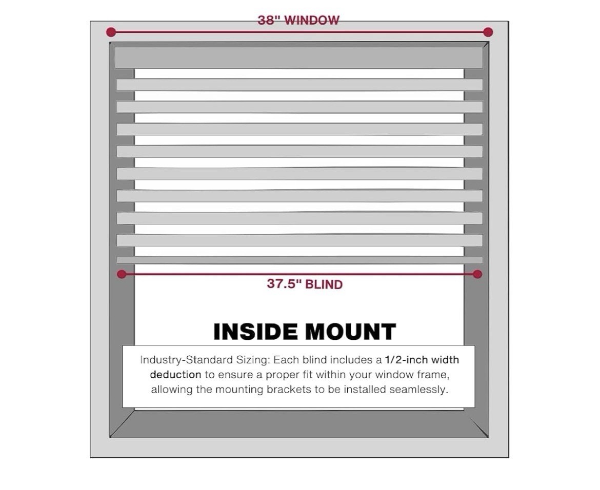 Lotus & Windoware Cordless, 2 Inch Faux Wood Blind, Window Blinds, 38Wx54L gallery