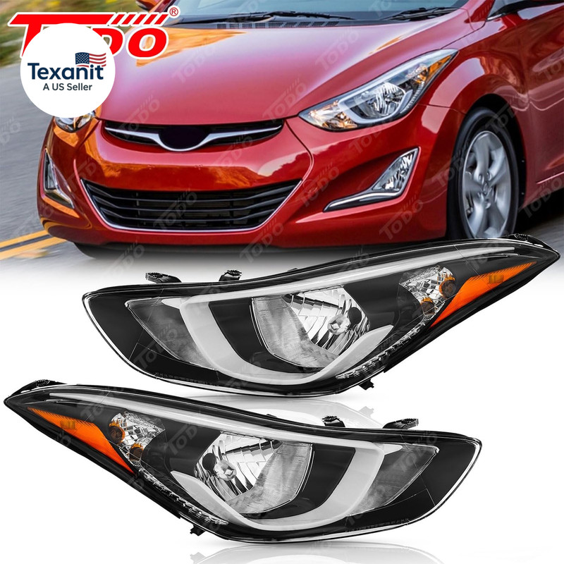 Headlights Assembly Compatible with 2014 2015 2016 Hyundai Elantra, USA-BUILT He gallery