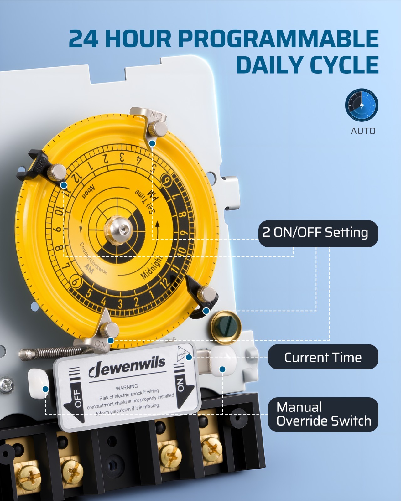 Heavy Duty 2HP 40A Pool Pump Timer 24 Hour Programmable Outdoor Weatherproof gallery