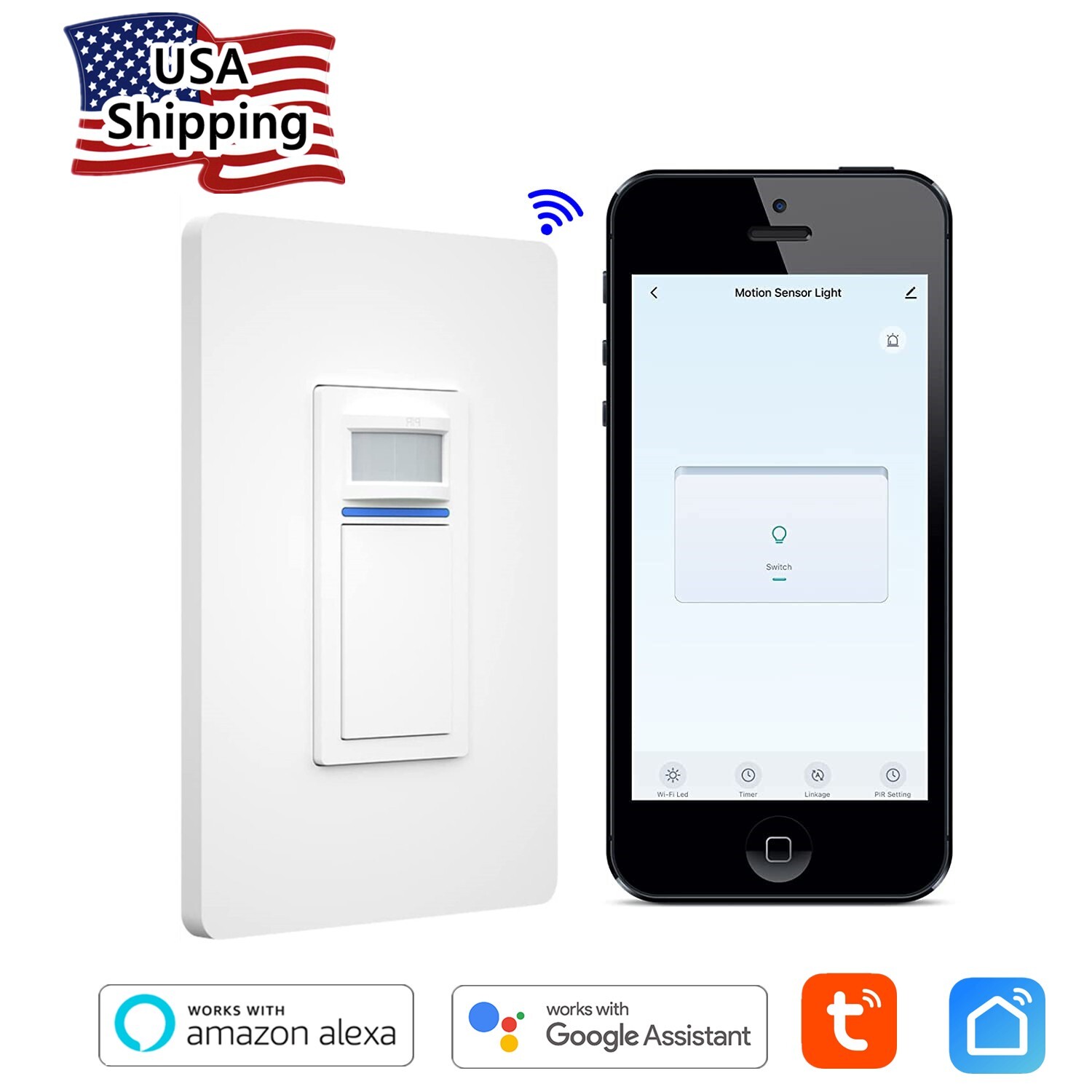 Smart Wi-Fi Motion Sensor Light Switch PIR Occupancy Work with Alexa Google Home gallery