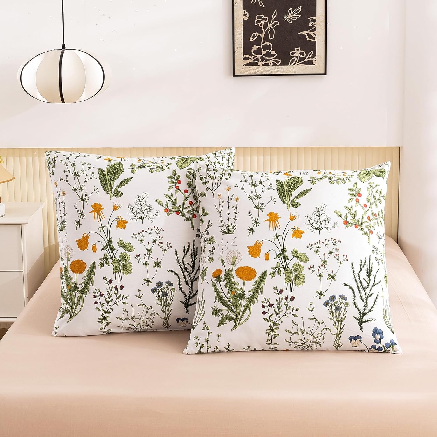 2-piece pillowcase set, European size, flower leaf pattern (26 in × 26 in gallery