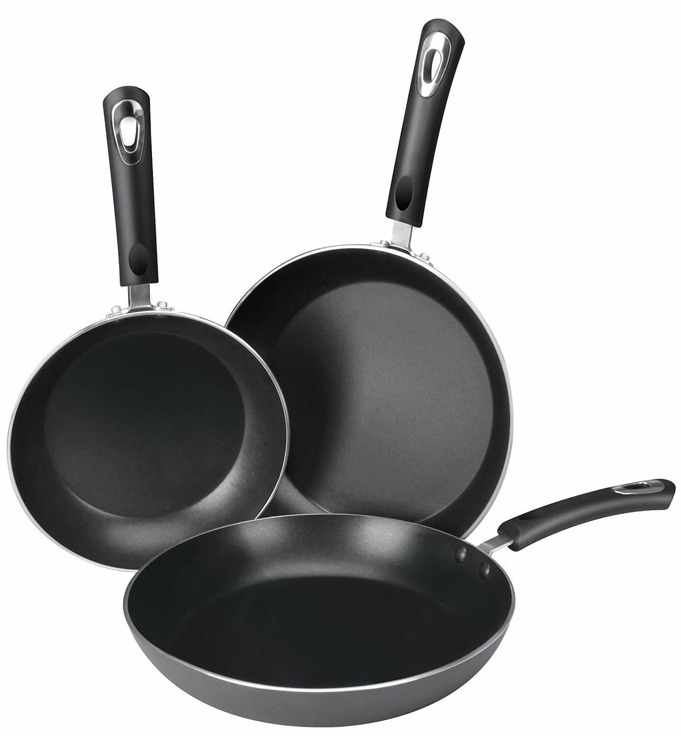 Utopia Kitchen 3 Piece Induction Bottom 8" 9.5" 11 inch Nonstick Frying Pan Set gallery