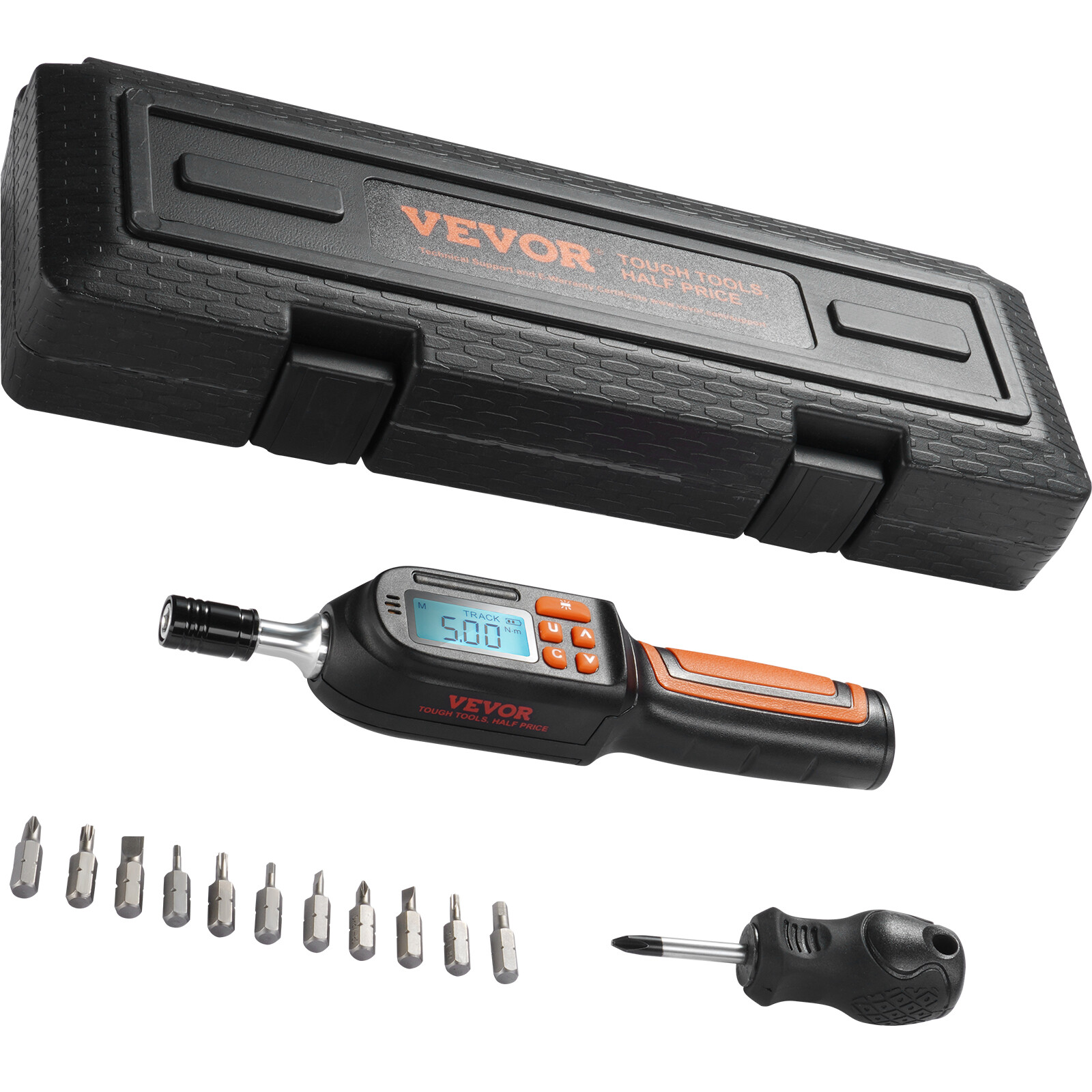 Digital Torque Wrench 1/4" Adjustable Screwdriver Torque Wrench Set w/ Bits&Case gallery