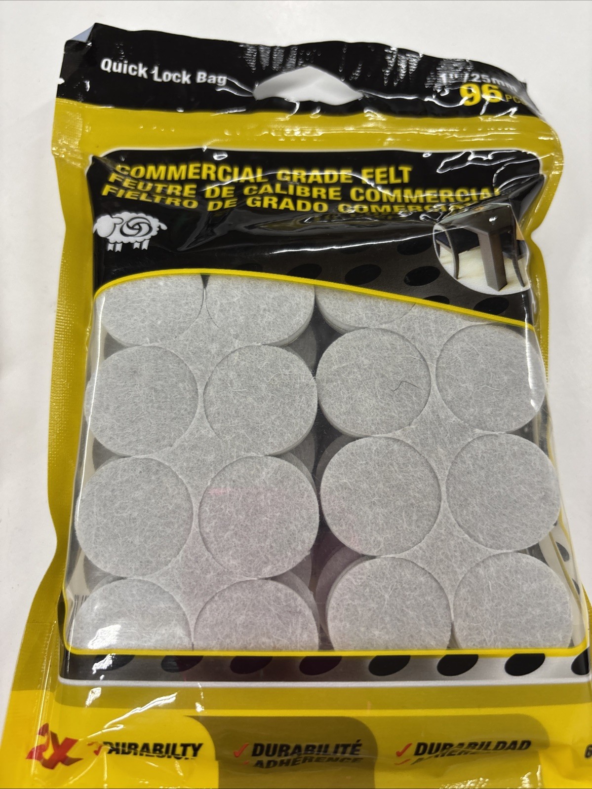 96 Shepherd 1 In (25mm) Beige Self-Adhesive Commercial Grade Felt Pads 6709 gallery