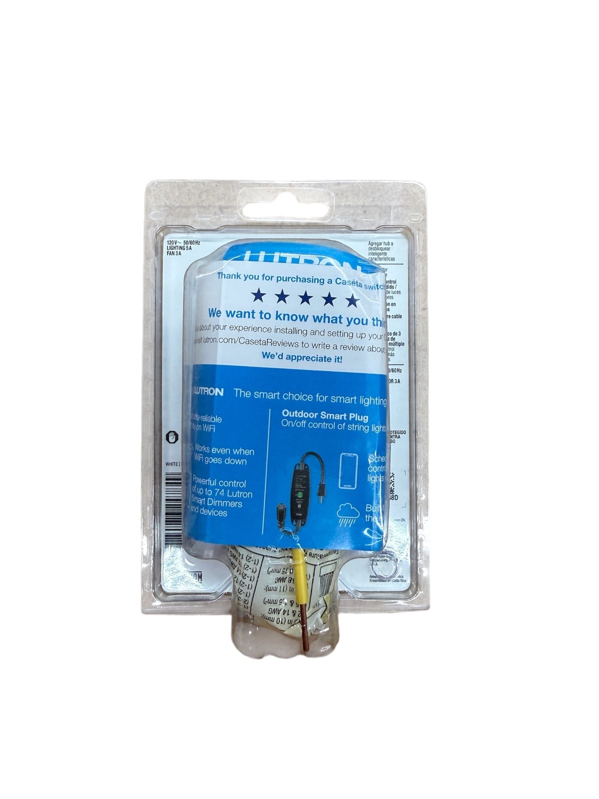 10 PCS Lutron PD-5ANS-WH-R Caseta Wireless Smart Lighting Switch 5A Single Pole gallery
