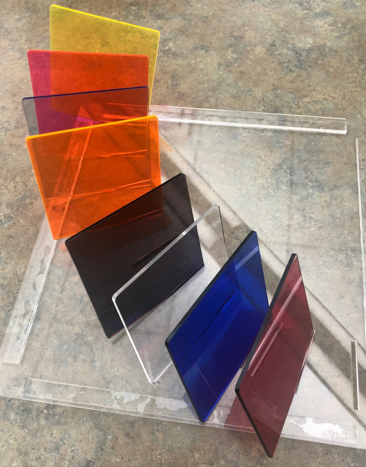 (10-Pack) Acrylic Sheet-1/8" thick-Transparent-2" x 2"-Round Corners-Polished gallery