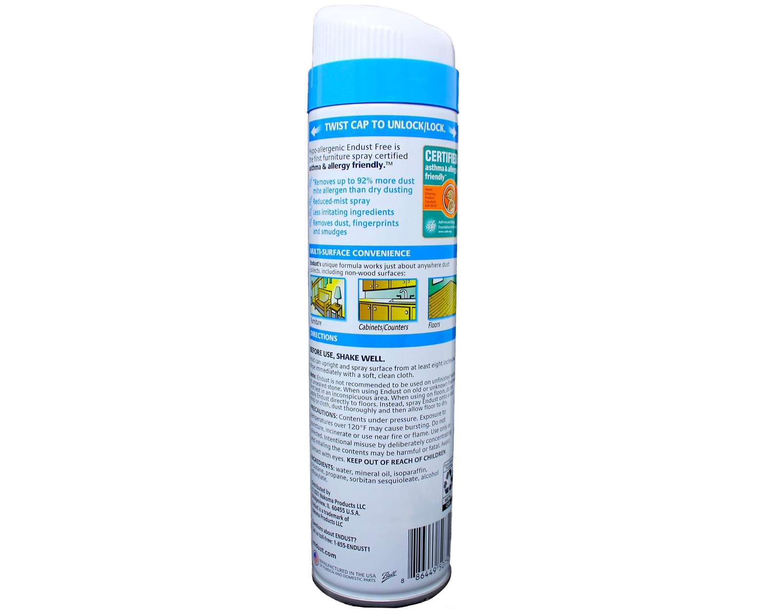 Endust Fragrance Free Hypo-Allergenic Dusting and Cleaning Spray 10 Fl Oz 6 Pack gallery