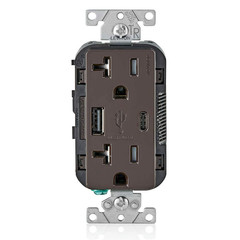 Type a & Type-C USB In-Wall Charger with 20A Tamper-Resistant Outlet, USB Charge