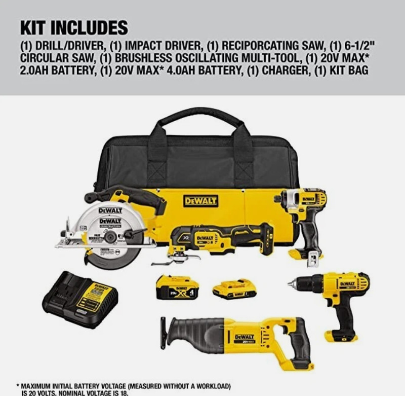 DEWALT Tools 5 Tool Power Tool Combo Kit Multi-tool Set with 20V MAX DCK551D1M1 gallery