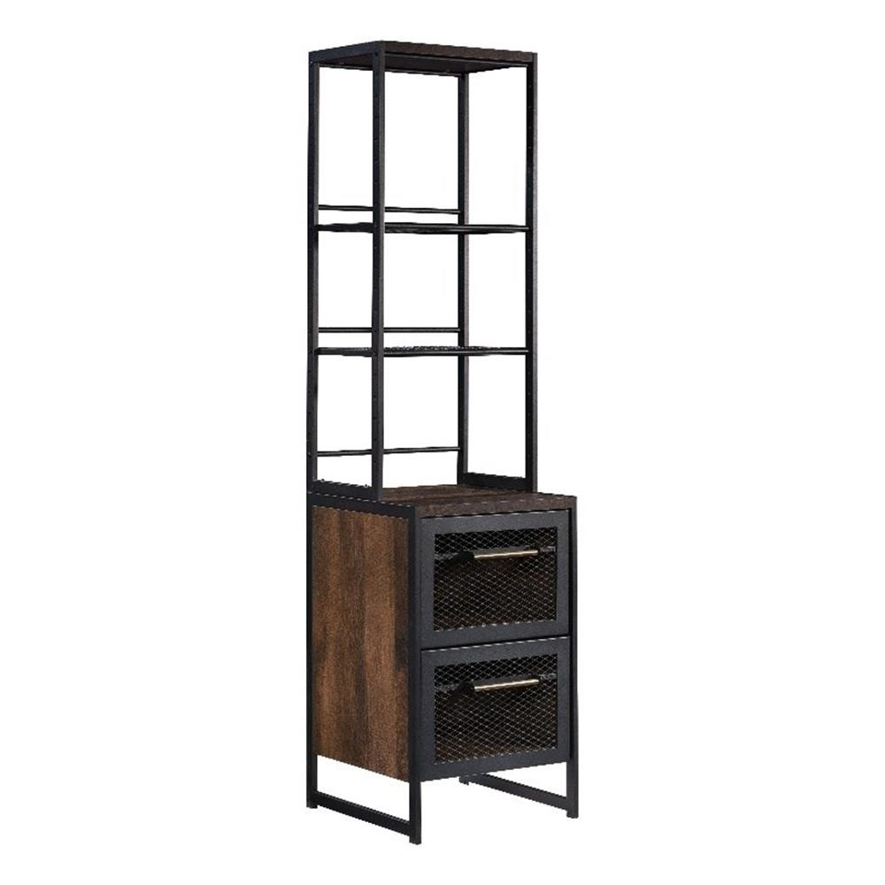 Pemberly Row Contemporary Engineered Wood/Metal File Tower in Barrel Oak gallery