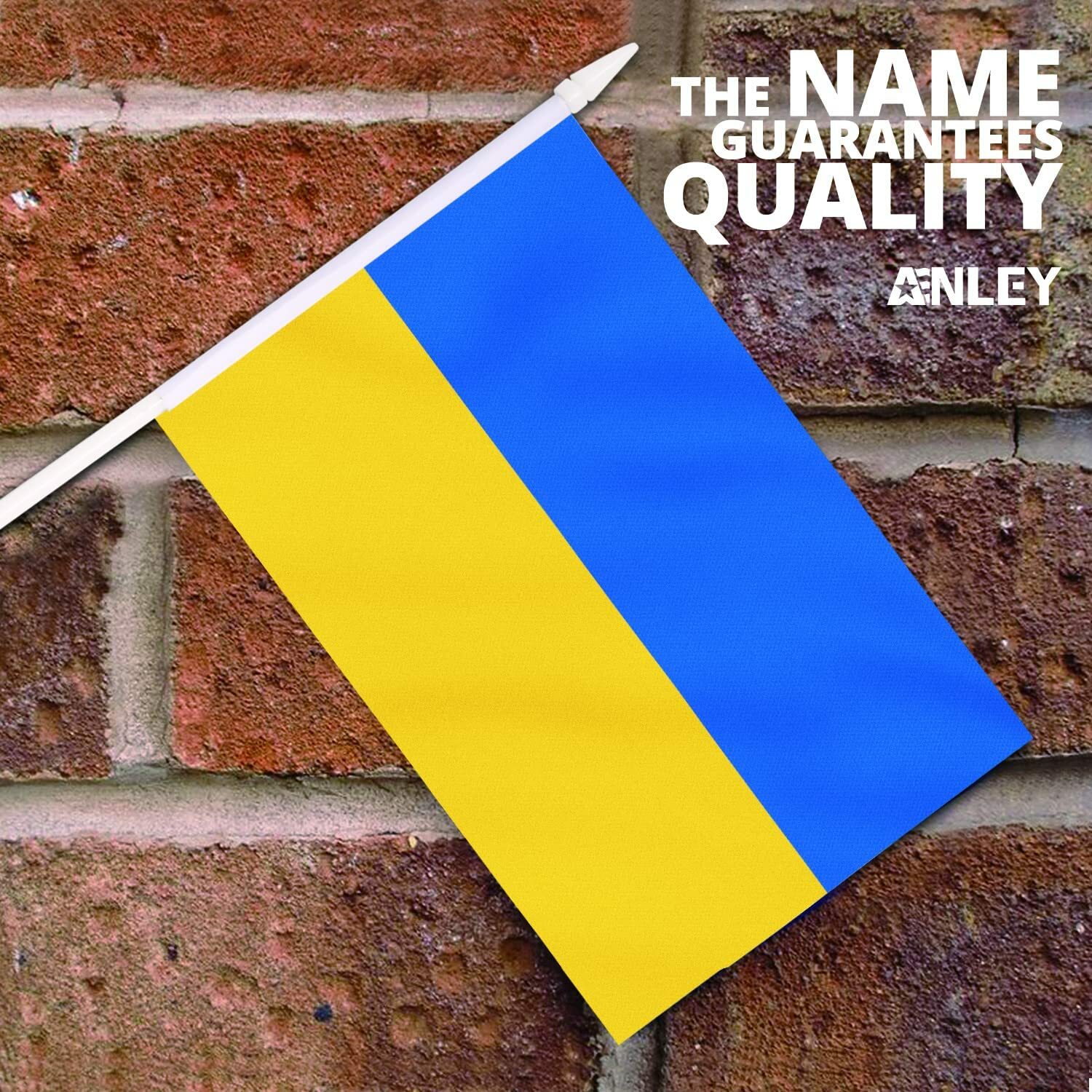 Anley Ukraine Mini Flag 12 Pack - Hand Held Small Miniature Ukrainian Flags 5x8 gallery