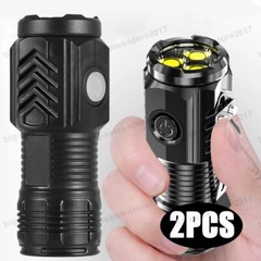 2 X Super Bright LED Tactical Flashlight Rechargeable LED Work Light 1000 Lumens